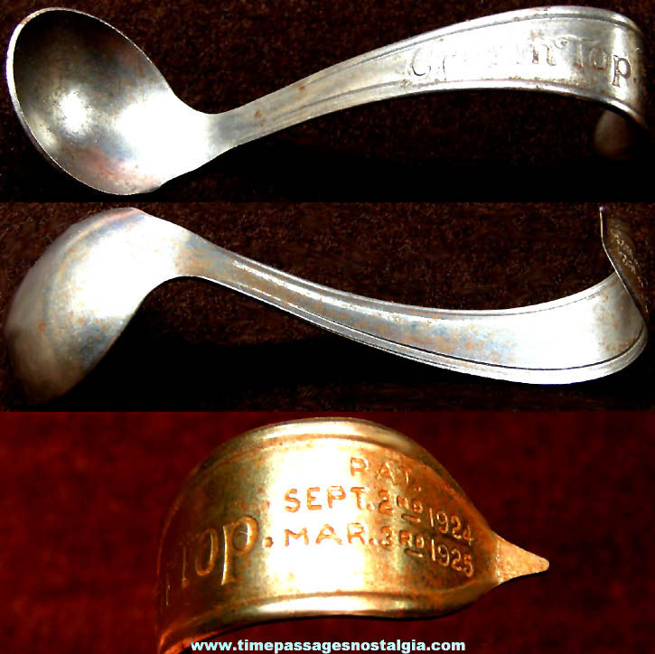 Old Cream Top Advertising Premium Metal Ladle or Scoop Spoon