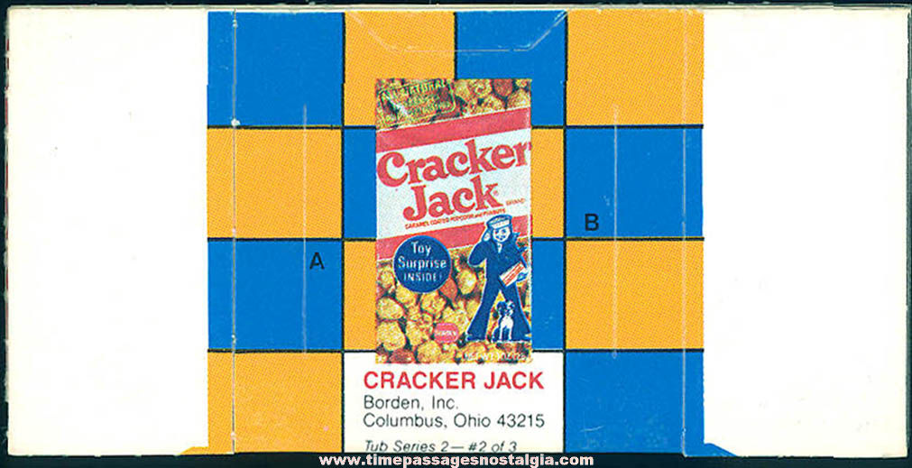 Old Unused Cracker Jack Pop Corn Confection Larger Checkers Game Tub Prize