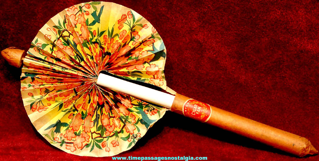 Early Reliable Confections Advertising Premium Honeycomb Paper Hand Held Cigar Fan