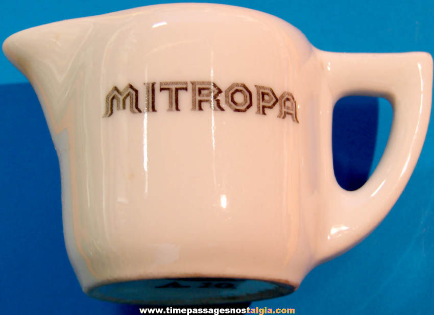 Small Old German Mitropa Railroad Dining Car Advertising Porcelain Creamer Pitcher