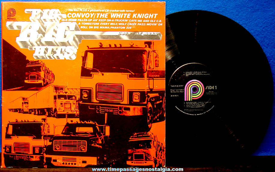 ©1976 Big Rig Hits Truck Driver Music Record Album + CB Radio Glossary Cover