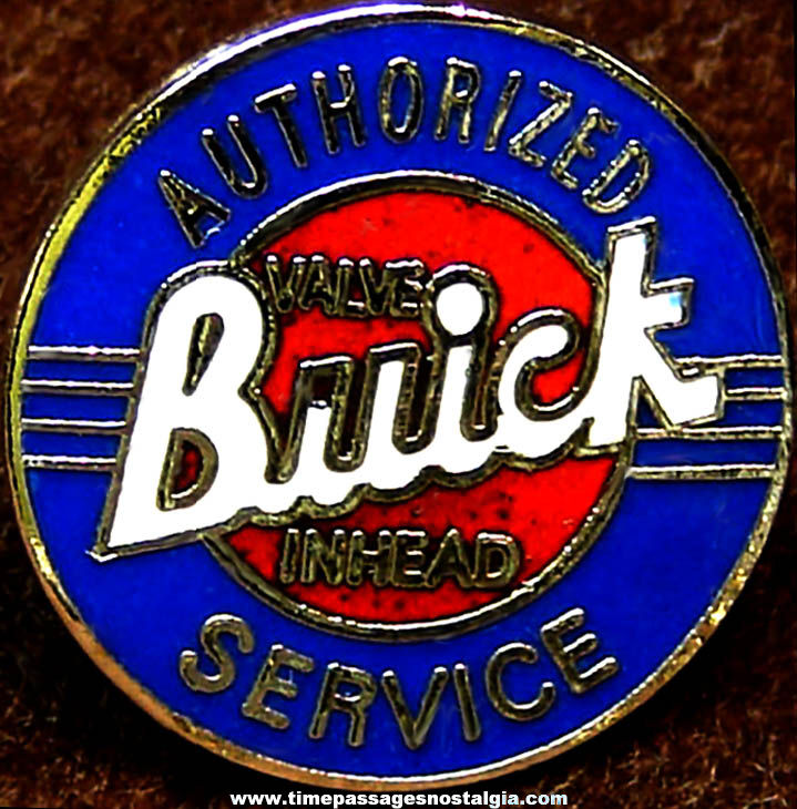 Old Enameled Metal Buick Authorized Service Advertising Employee Pin