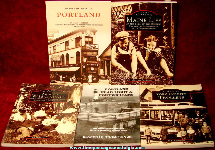 (5) Different Maine State Images of America Illustrated History Books