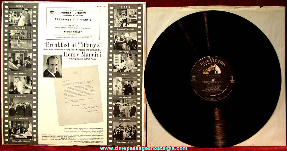©1961 Audrey Hepburn Breakfast At Tiffany’s Movie Record Album