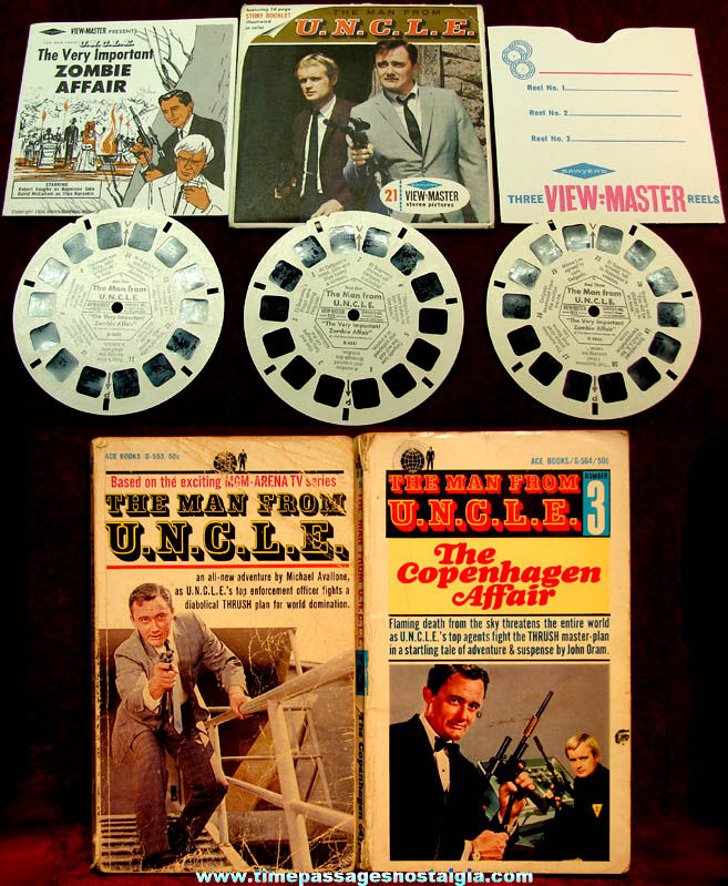 (3) 1960s Man From U.N.C.L.E. Television Show Character Items