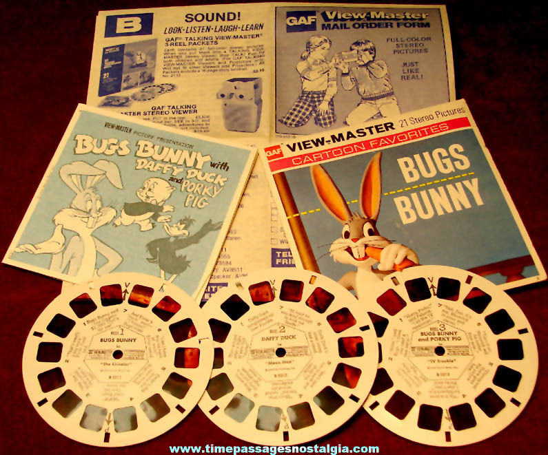 1959 Bugs Bunny Cartoon Favorites Warner Bros. Character View Master Set