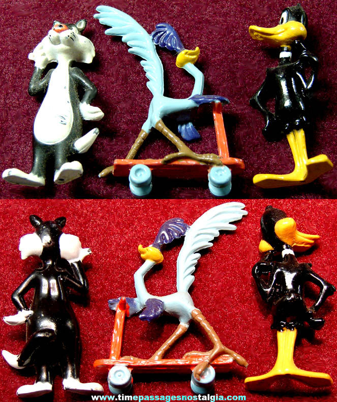 (3) 1988 Warner Brothers Looney Tunes Cartoon Character Painted Metal Figures