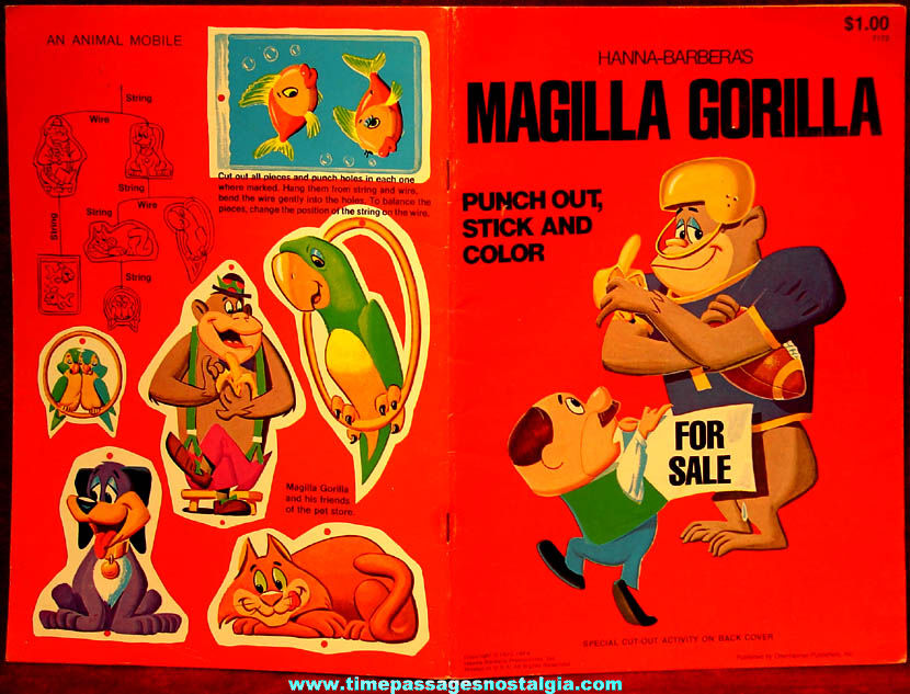 ©1974 Hanna Barbera’s Magilla Gorilla Punch Out Stick & Color Activity Booklet
