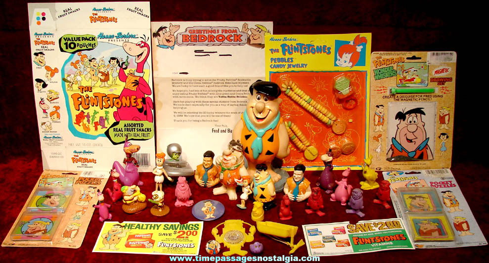 (35) Old Flintstones Cartoon Character Advertising Promotional & Toy Items