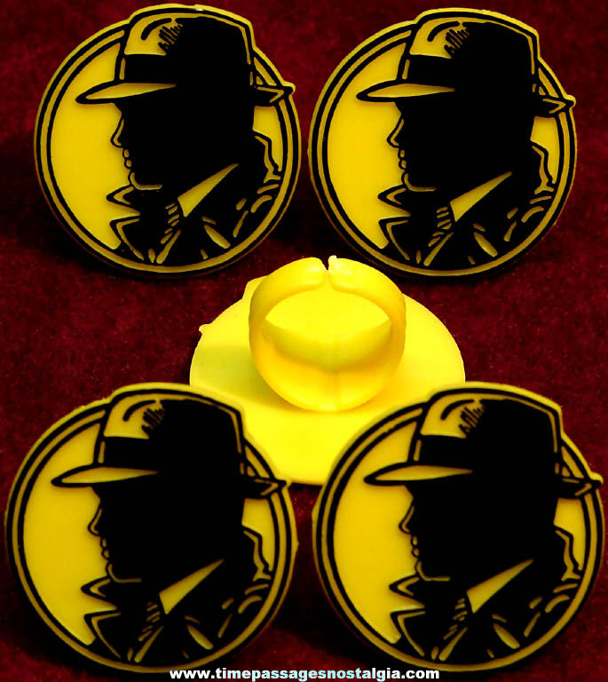 (5) 1990 Dick Tracy Movie Character Party Favor or Premium Toy Rings