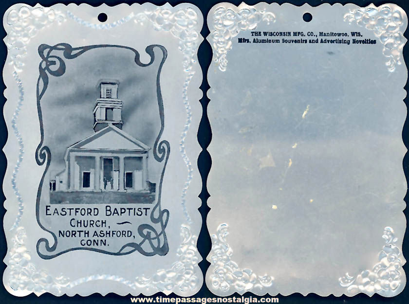 Small North Ashford Connecticut Church Advertising Premium Art Nouveau Wall Hanging