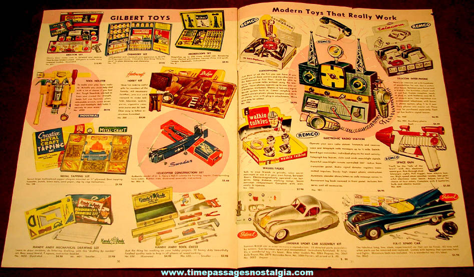 Colorful 1954 A. M. Latour Company Santa’s Own Toy Book Christmas Catalog