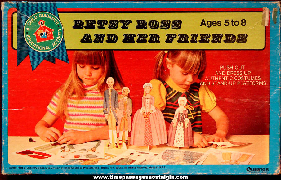 Boxed 1969 Betsy Ross and Her Friends Toy Paper Dolls Set + Bonus