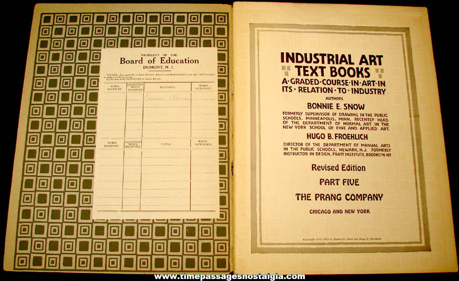 (3) Different 1910s  1920s Flanagan & Industrial Art Course School Text Books