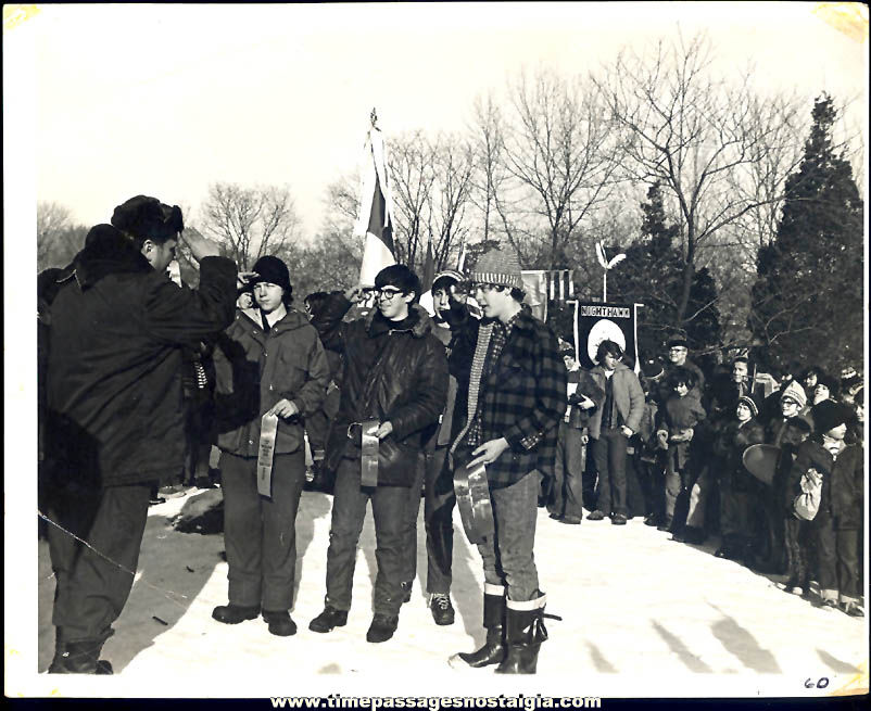 1960 Boy Scouts of America Operation Polar Bear Award Ceremony Black & White Photograph