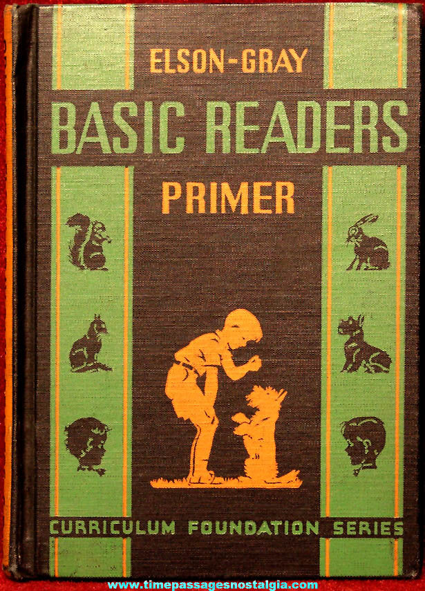 ©1936 Elsen Grey Color Illustrated Primer Basic Reader Curriculum Foundation Series School Hard Back Text Book