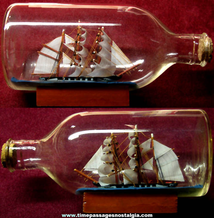 Old Nautical Sailing Ship In A Bottle