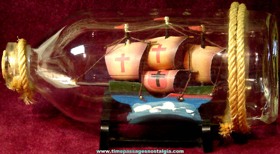 Old Nautical Sailing Ship In A Bottle