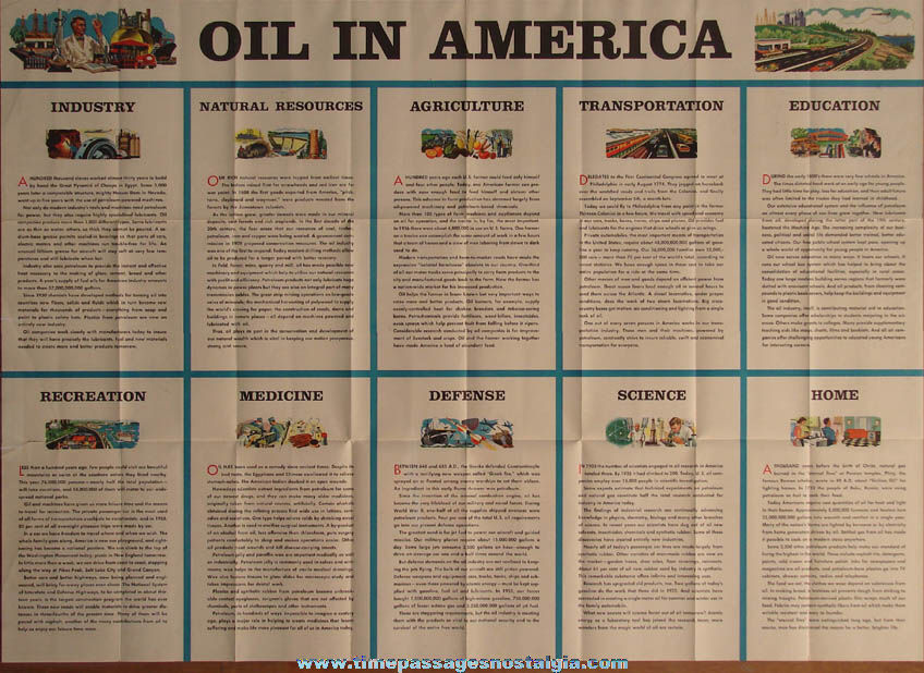 Colorful 1957 Oil In America Standard Oil Company Pictorial United States Map