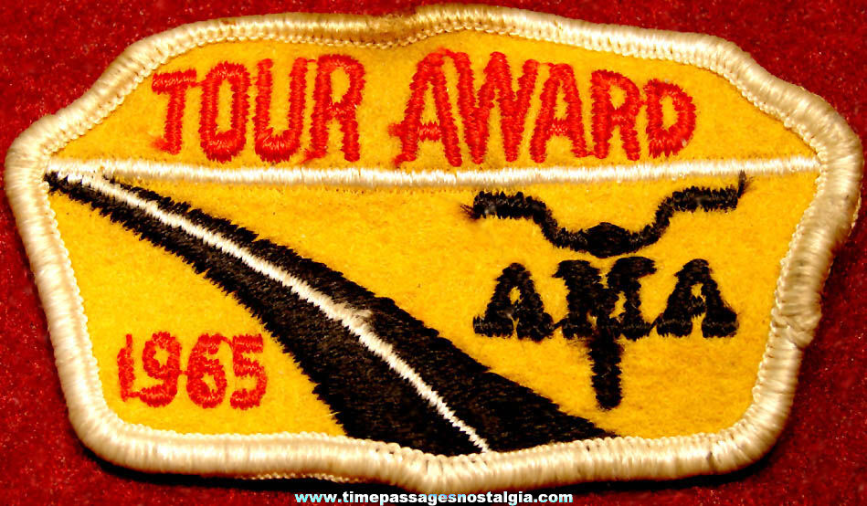 1965 American Motorcycle Association AMA Tour Award Embroidered Cloth Patch