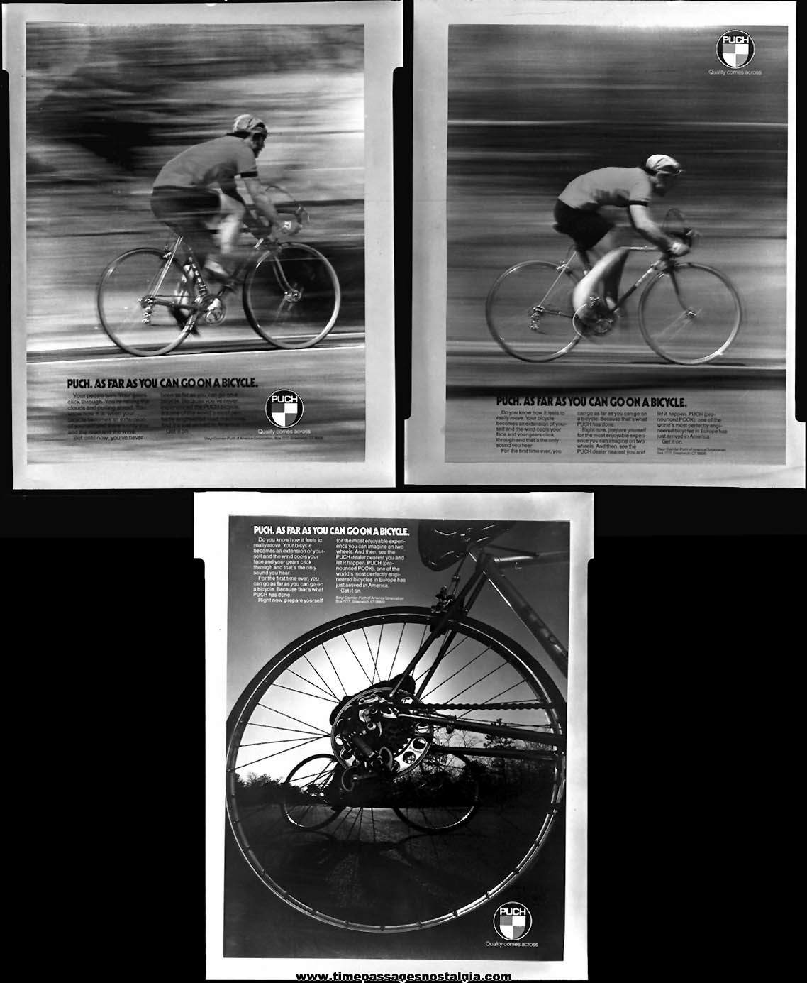(3) Different 1976 Puch Bicycle Advertisement Photograph Negatives