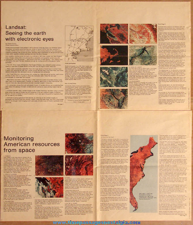 1976 Boston Sunday Globe Supplement Space Portraits USA Pictures & Article