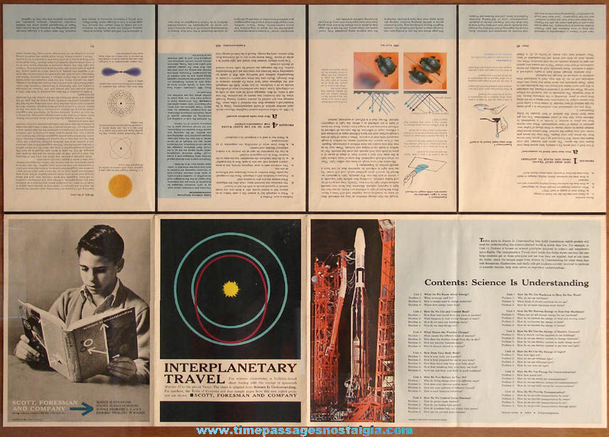 1964 Two Sided Interplanetary Travel Science Is Understanding Educational Chart Poster