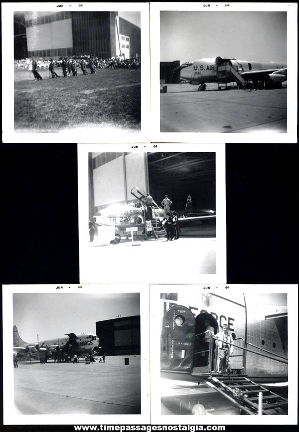 (5) 1964 United States Air Force Aircraft Black & White Photographs