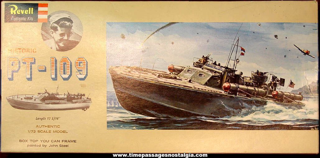Boxed ©1963 United States Navy Motor Torpedo PT-109 Revell Plastic Patrol Boat Model Kit