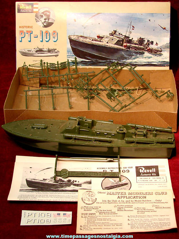 Boxed 1963 United States Navy Motor Torpedo PT-109 Revell Plastic Patrol Boat Model Kit