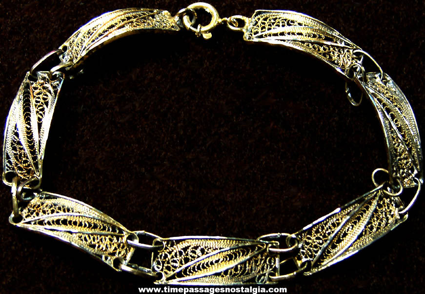 Detailed Decorative Metal Jewelry Filigree Linked Bracelet