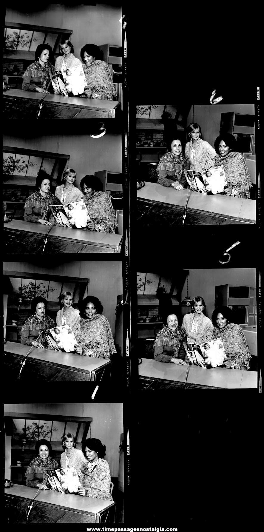 (6) 1976 Bernat Handicrafter All Shawls Book No 220 Black & White Cover Model Photograph Negatives