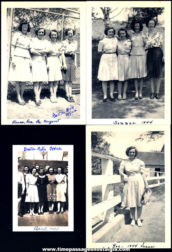 (7) 1940s Baltic Mills Enfield New Hampshire Employee Women Black & White Photographs