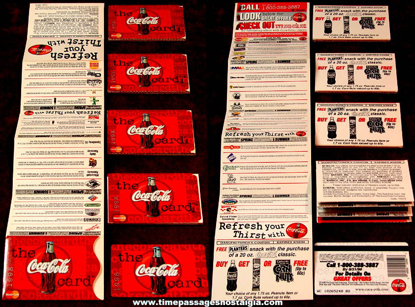 (5) Unused ©1998 Coca Cola Soda Discount Advertising Card Packets