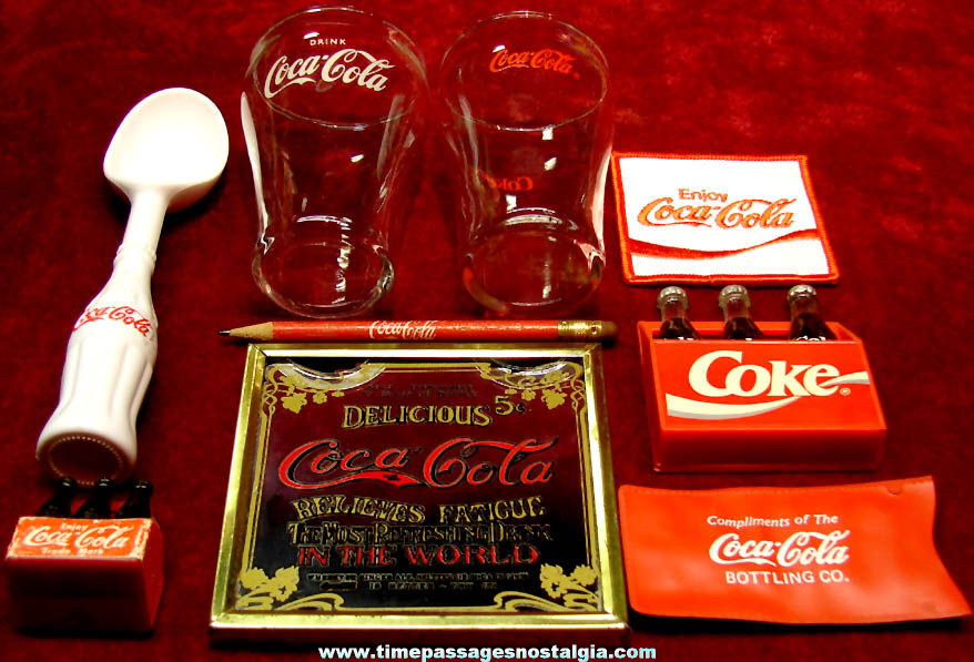 (9) Different Small Old Coca Cola Soda Advertising Premium Promotional and Miniature Items