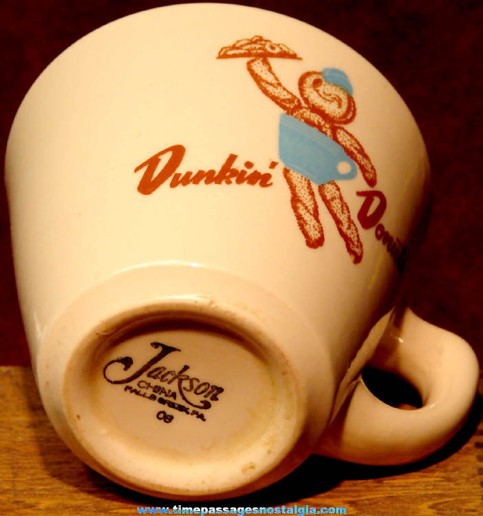 1950s Dunkin Donuts Restaurant Dunkie Advertising Character Heavy Ceramic Coffee Cup