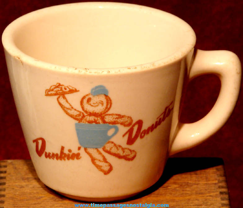 1950s Dunkin Donuts Restaurant Dunkie Advertising Character Heavy Ceramic Coffee Cup