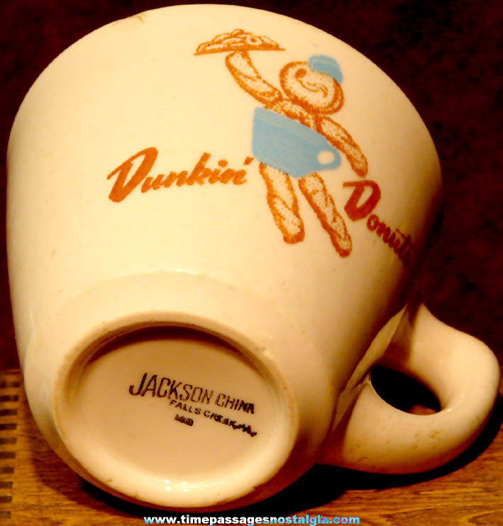 1950s Dunkin’ Donuts Restaurant Dunkie Advertising Character Heavy Ceramic Coffee Cup
