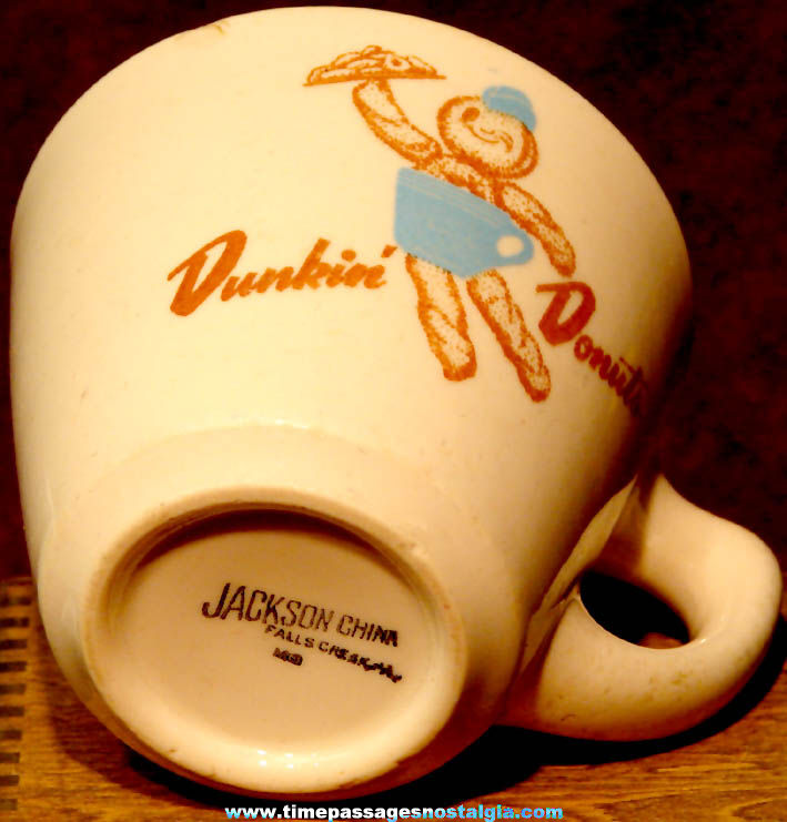 1950s Dunkin Donuts Restaurant Dunkie Advertising Character Heavy Ceramic Coffee Cup