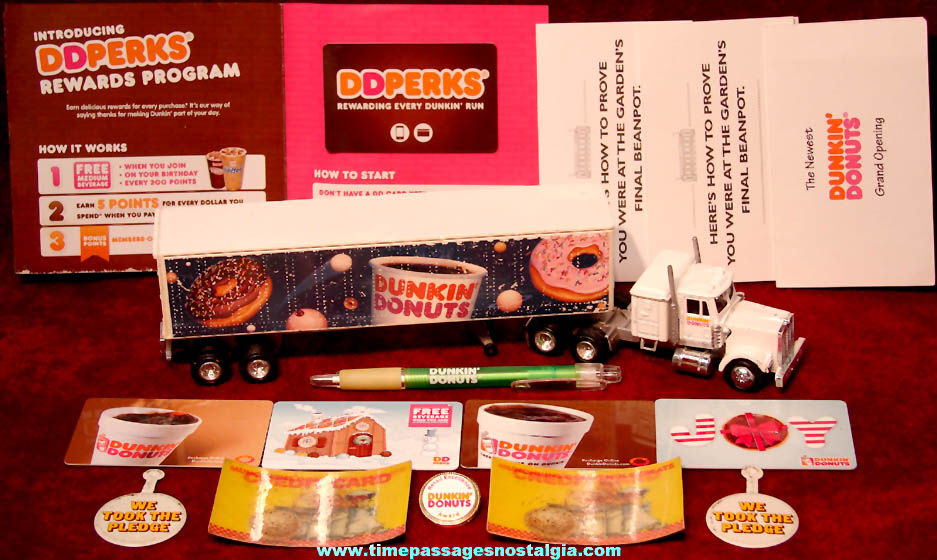 (15) Small Dunkin’ Donuts Restaurant  Advertising Items Premiums & Card Items