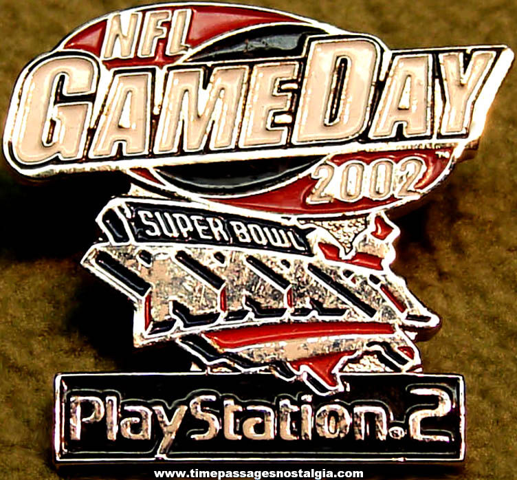 2001 National Football League Game Day 2002 Superbowl XXXVI Play Station 2 Enameled Advertising Pin
