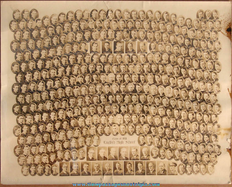 Large Boston Massachusetts English High School Class of 1931 Photograph