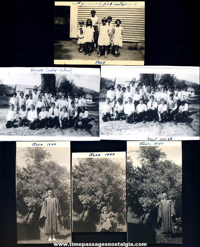 (8) 1930  1940 Enfield New Hampshire Schools Named Student Photographs