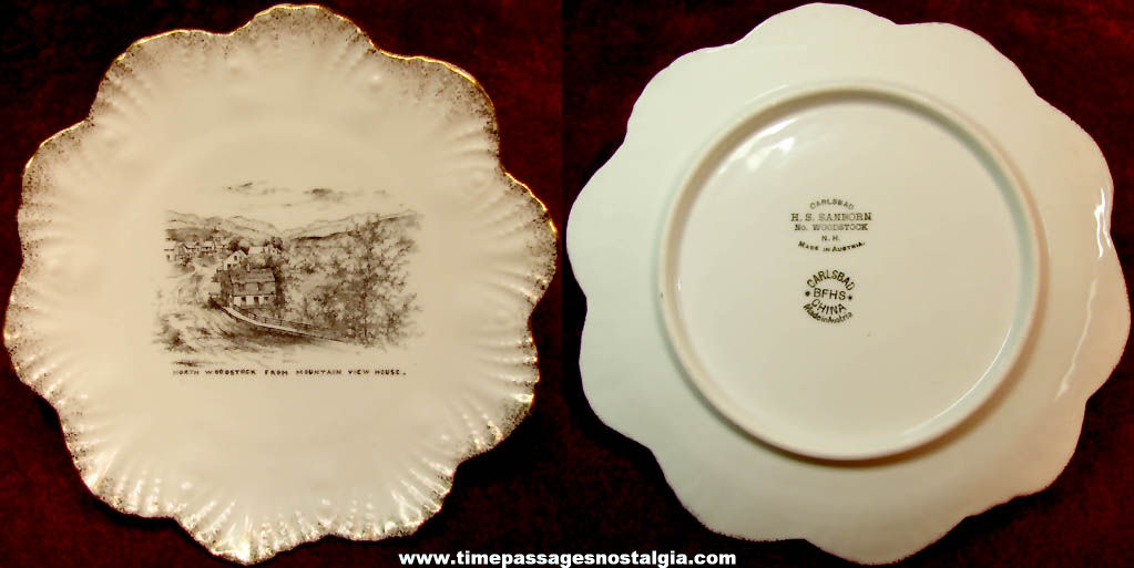 Old North Woodstock New Hampshire Advertising Souvenir Porcelain or Ceramic Plate