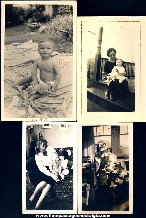 (11) Old Photographs of Children With Toy Plush or Stuffed Animals