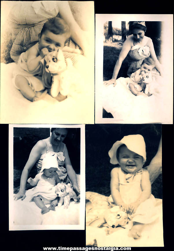 (10) Old Photographs of Children With Toy Plush or Stuffed Animals
