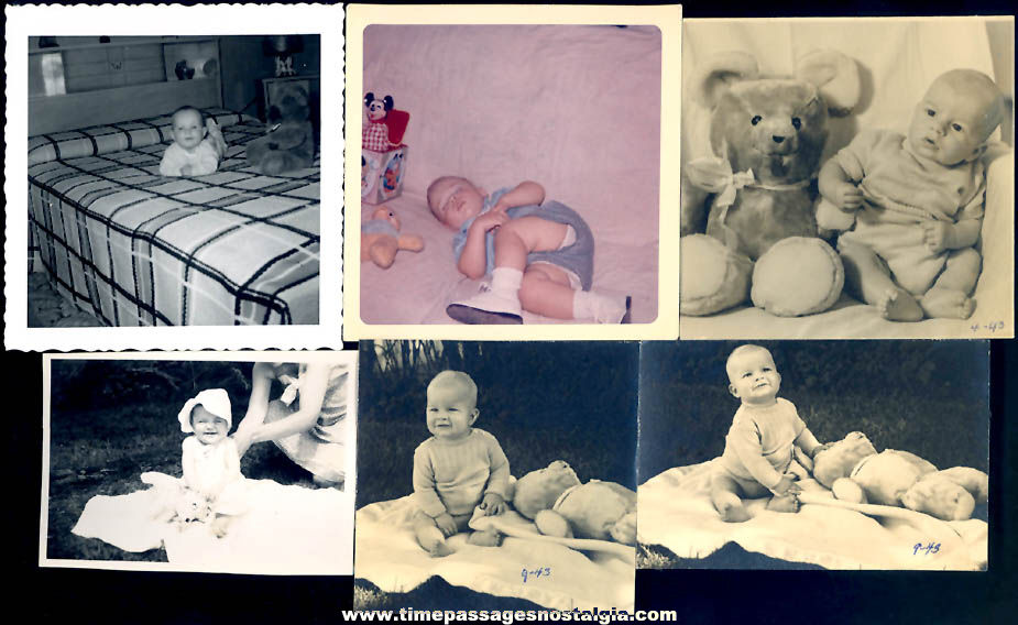(10) Old Photographs of Children With Toy Plush or Stuffed Animals