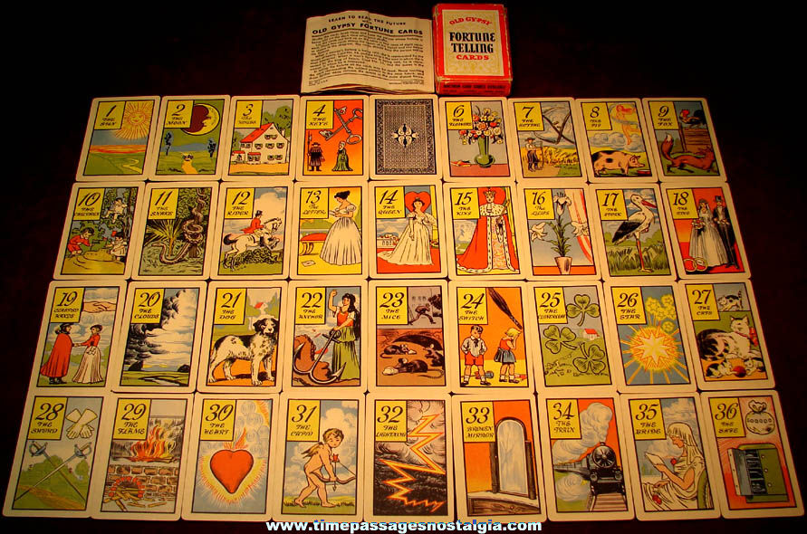 Colorful Boxed 1940 Whitman Old Gypsy Fortune Yelling Card Set