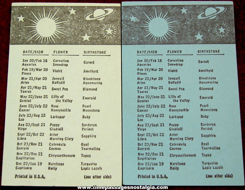 (2) Different 1944 Doraldinas Prophecies Fortune Telling Arcade Machine Advertising Cards