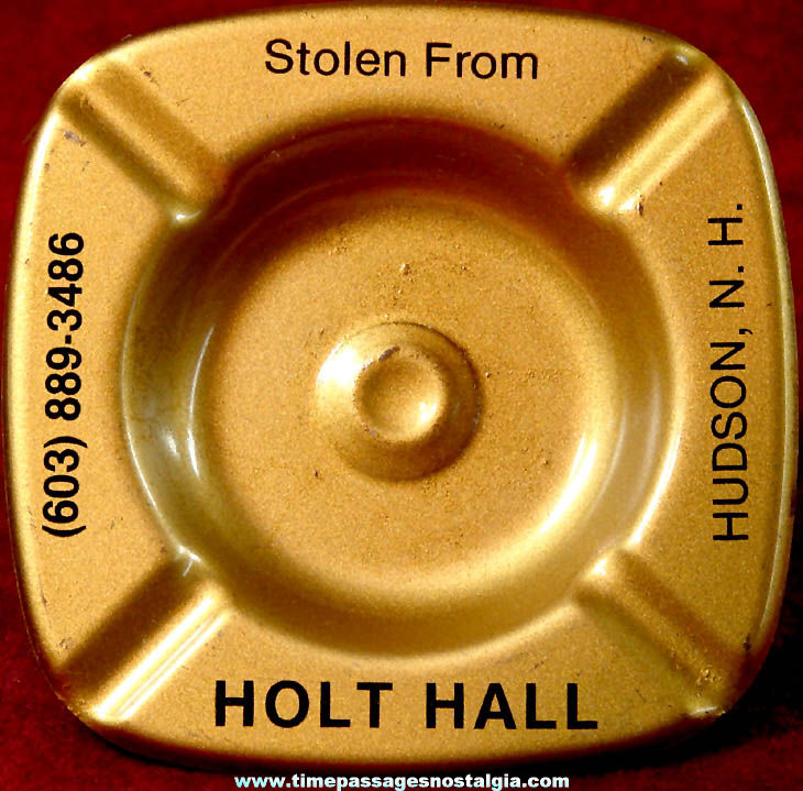 Old Gold Painted Holt Hall Hudson New Hampshire Advertising Cigarette Ash Tray